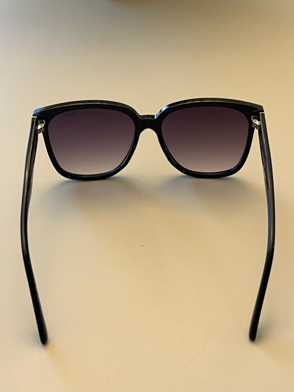 Quay Australia Wide Awake Black Frame Sunglasses with Gradient Purple Lenses - Picture 2 of 7